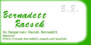 bernadett racsek business card